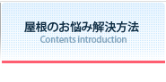 屋根のお悩み解決方法